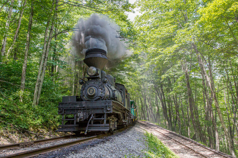 Scenic Vintage Train Rides Mountain Lodge at Snowshoe WV